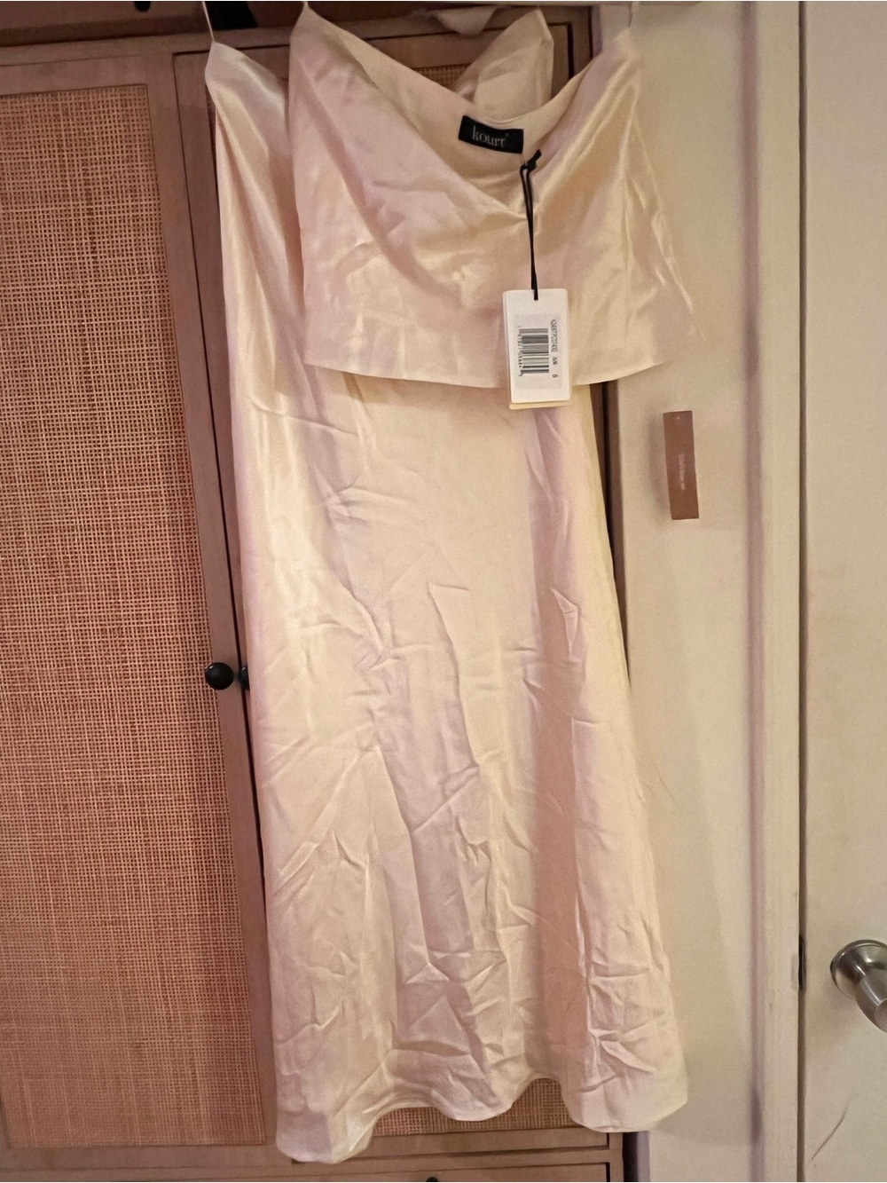 Kort Ivory Strapless Satin Slip Set